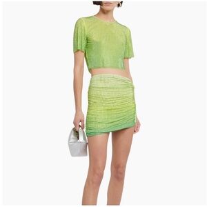 Self Portrait Hotfix Mesh Tie Side‎ Mini Skirt